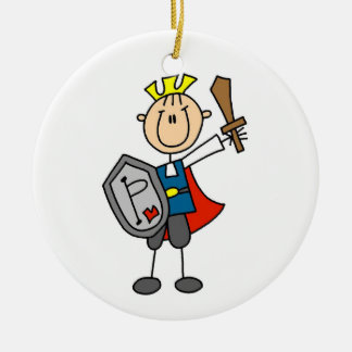 Märchenprinz mit Klinge Keramikornament