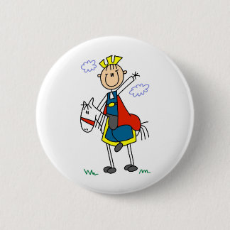 Märchenprinz reitet seinen Pferdeknopf Button