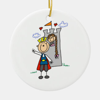 Märchenprinz-Rettungs-Prinzessin Keramik Ornament