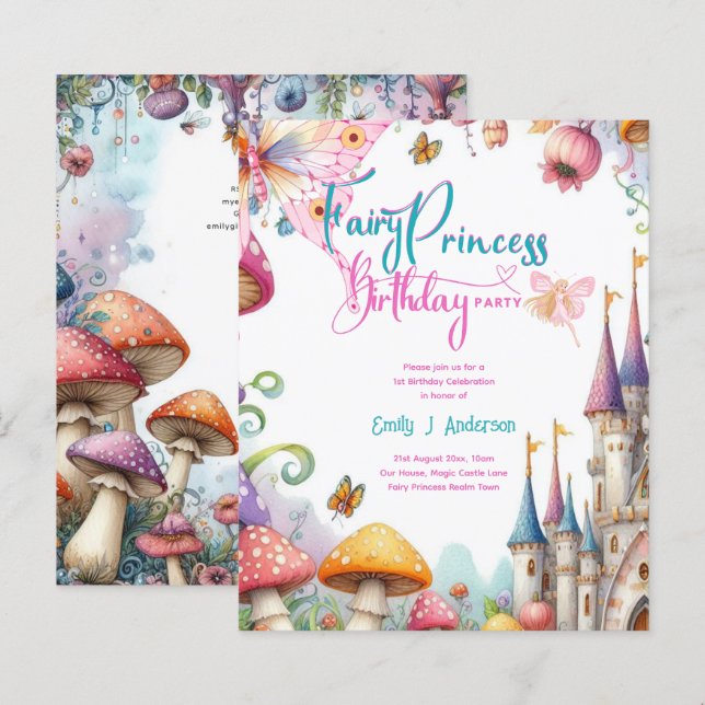 Märchenprinzessin Daughter Geburtstagsmesse (Vorne/Hinten)