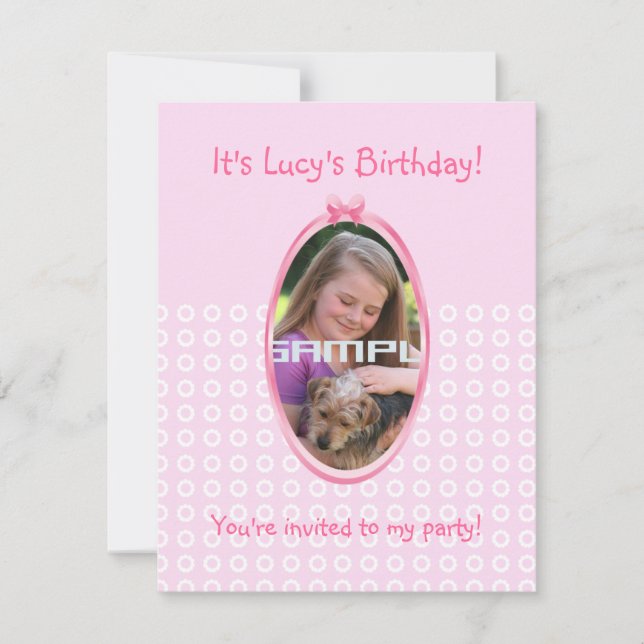 Märchenprinzessin in Pink-Birthaday-Party Einladung (Vorderseite)