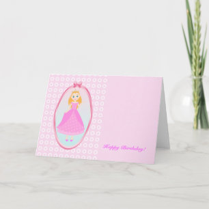 Märchenprinzessin in Pink-Birthaday-Party Karte