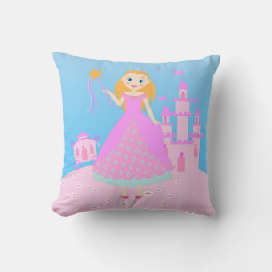 Märchenprinzessin in Pink-Birthaday-Party Kissen