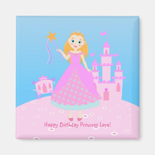 Märchenprinzessin in Pink-Birthaday-Party Magnet