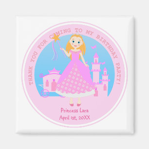 Märchenprinzessin in Pink-Birthaday-Party Magnet