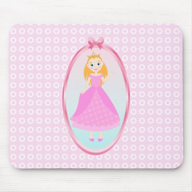 Märchenprinzessin in Pink-Birthaday-Party Mousepad (Vorne)