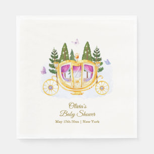 Märchenprinzessin-Kinderwagen-Baby-Party im Wald Serviette