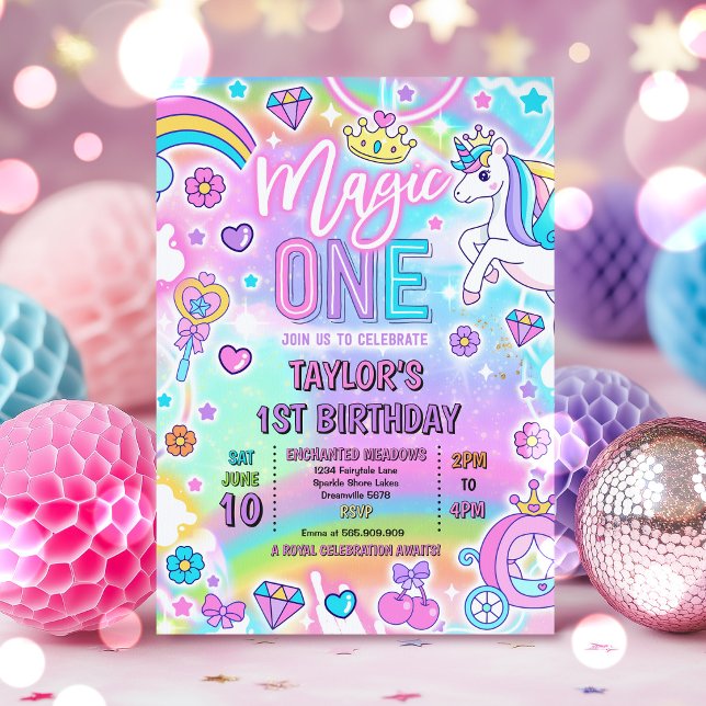 Märchenprinzessin Magic One 1. Geburtstagsfeier Einladung (Von Creator hochgeladen)