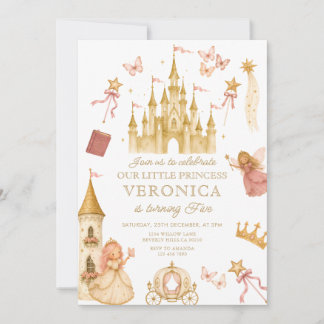 Märchenprinzessin Schloss Mädchen Geburtstagseinla Einladung