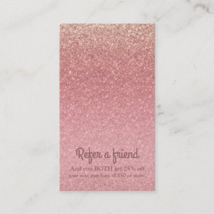 Märchenrosa Glitter Glamour Funkel Chic Glitzy Empfehlungskarte