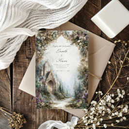 Märchenschloss Floraler Tor Nebelwald Hochzeit Einladung