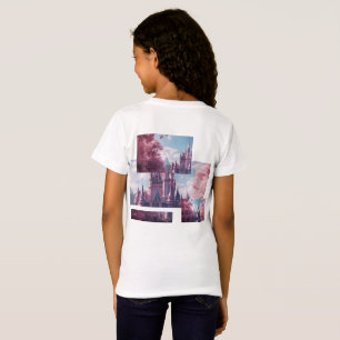 Märchenschloss Kinder T-Shirt mit rosa Kirschblüte