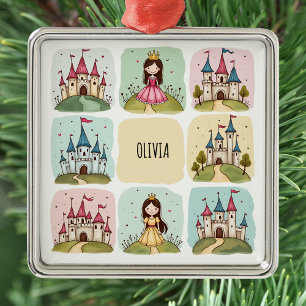 Märchenschloss & Prinzessin Doodles zum Verlieben Ornament Aus Metall