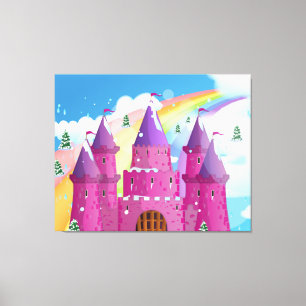 Märchenschloss Regenbogen Leinwanddruck