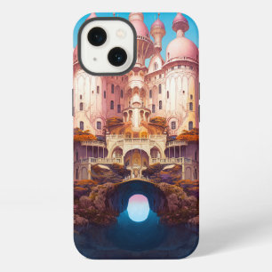 Märchenschloss Rosa Weiß Gold Fantasy Kunst iPhone 13 Hülle
