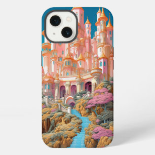 Märchenschloss Rosa Weiß Gold Fantasy Kunst iPhone 13 Hülle
