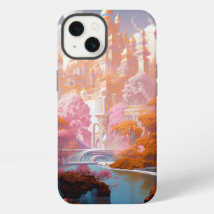 Märchenschloss Rosa Weiß Gold Fantasy Kunst iPhone 13 Hülle