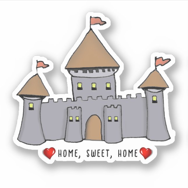 Märchenschloss-Skizze Aufkleber (Vorderseite)