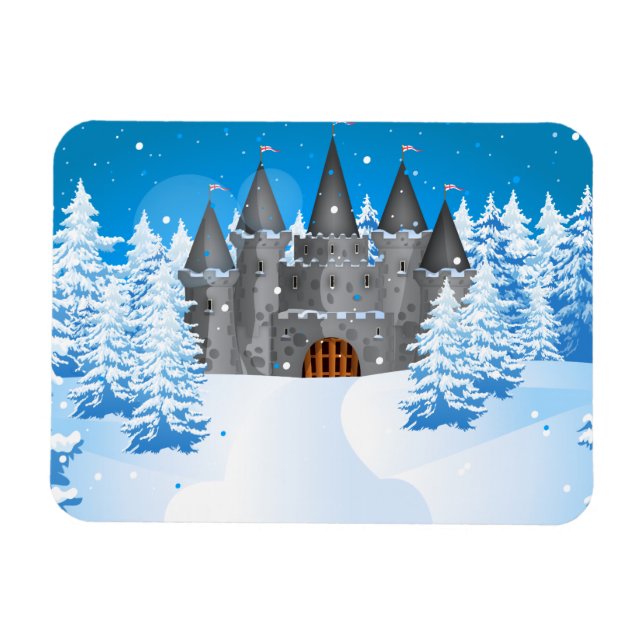 Märchenschloss Winter Magnet (Horizontal)