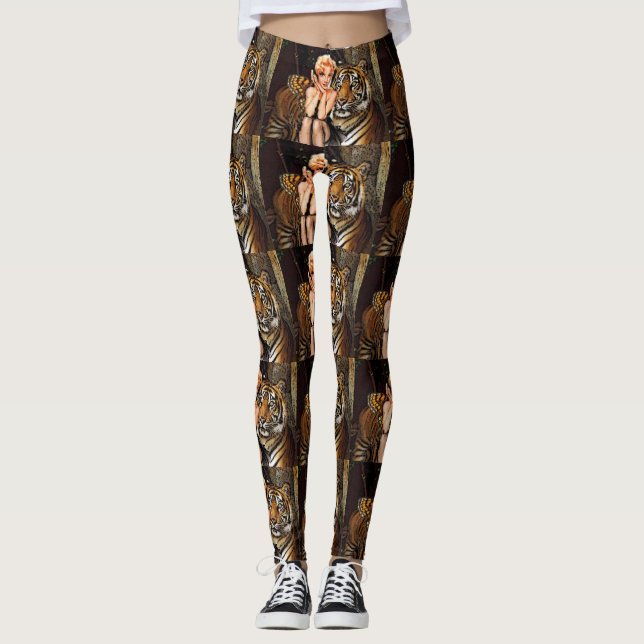 Märchenschmetterlingsflügel mit Tigerflügeln Leggings (Vorderseite)