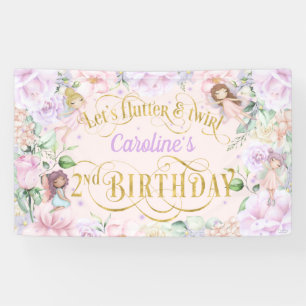 Märchenthema, Mädchen 2. Geburtstag Party Hintergr Banner
