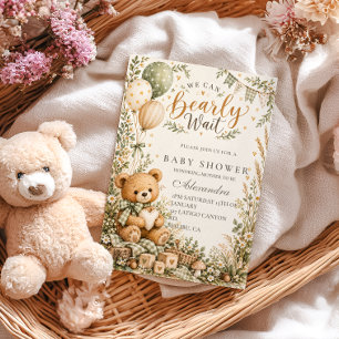 Märchenwald-Bär-Baby-Party Einladung