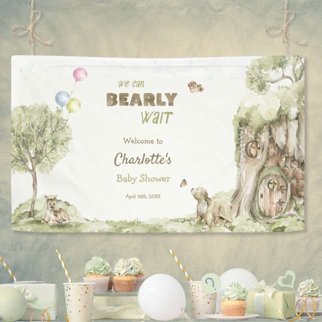 Märchenwald Bärchen Wartet Willkommen Banner (Storybook Woodland Bearly Wait Welcome Banner ©Susanne Sachers - Sunny Mind 🌞)