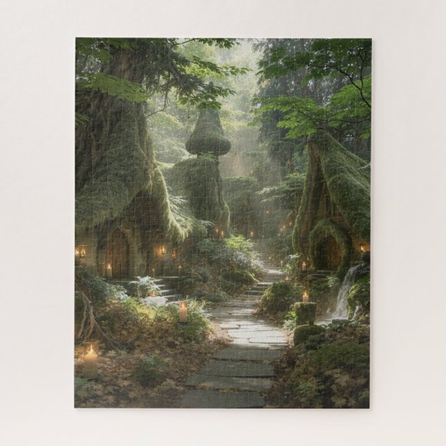 Märchenwald Dorf Puzzle (Vertikal)