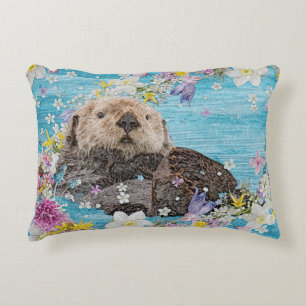 Märchenwald im Fluss der Blume Dekokissen