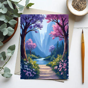 Märchenwald Magische Florale Naturlandschaft Postkarte