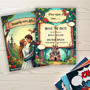 Märchenwald-Wald-Schloss-Feengeschichte-Hochzeit Save The Date
