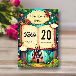 Märchenwald-Wald-Schloss-Feinmärchen-Hochzeit Tischnummer