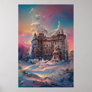 Märchenwelt, Winter-Schloss, Schneeschloss, Xmas Poster
