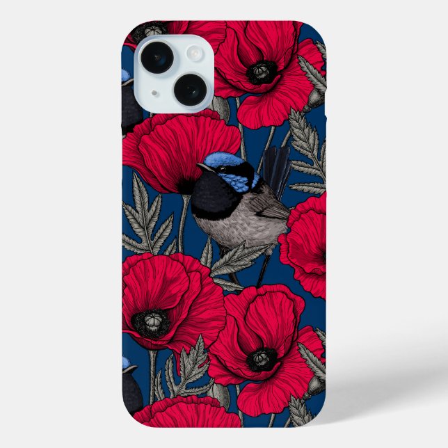 Märchenwren und Mohn Case-Mate iPhone Hülle (Rückseite)