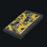 Märchenwren und Mohn in Gelb Tri-fold Geldbeutel<br><div class="desc">Märchen und Mohnchen,  nahtlos gezeichnet Muster auf Illustrator.</div>