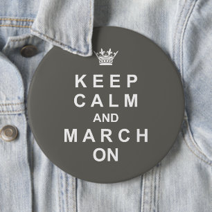 Marching Band Behielt Ruhe und März auf Button