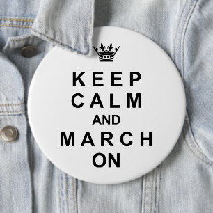 Marching Band Behielt Ruhe und März auf Button