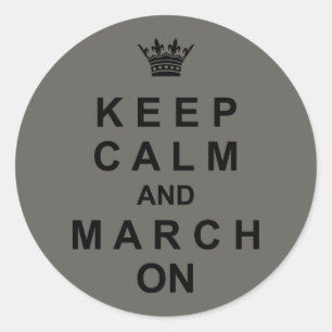 Marching Band Behielt Ruhe und März auf Runder Aufkleber