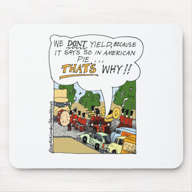 Marching Band bringt funny Offbeat Cartoon Geschen Mousepad (Vorne)