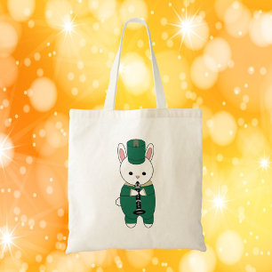Marching Band Clarinet Rabbit Green Gold Tragetasche