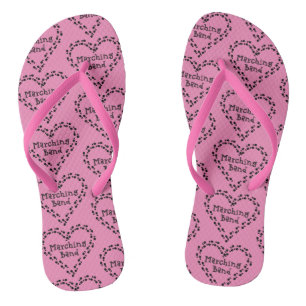 Marching Band Footprints Herz Flip Flops