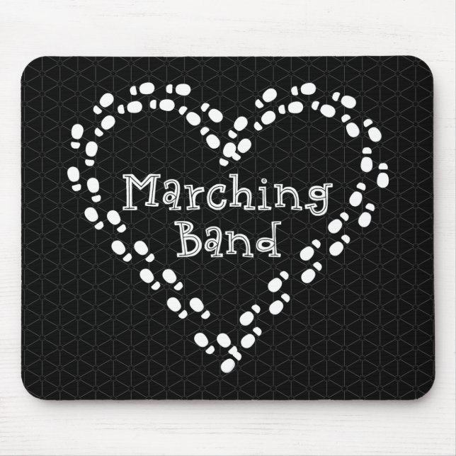 Marching Band Footprints Herz Mousepad (Vorne)
