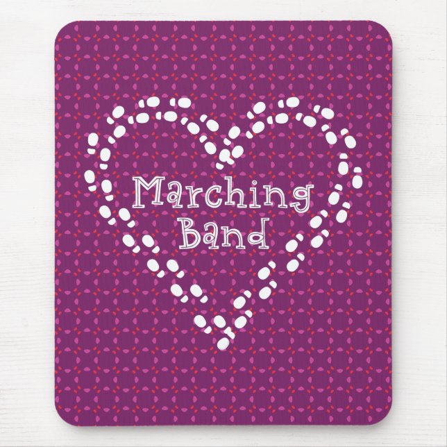 Marching Band Footprints Herz Mousepad (Vorne)