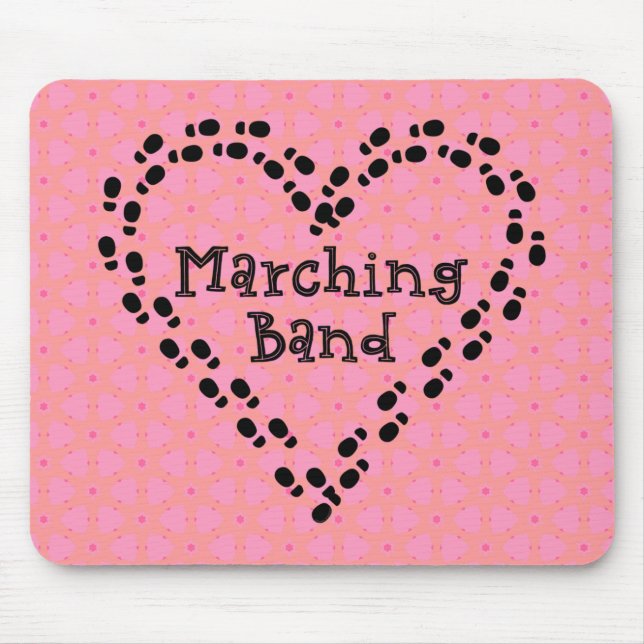 Marching Band Footprints Herz Mousepad (Vorne)