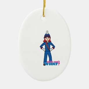 Marching Band Girl Light/Red Keramikornament