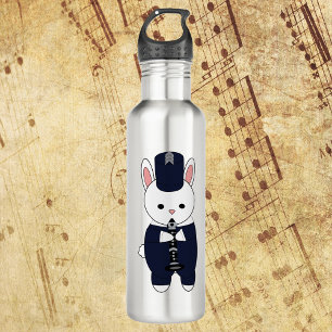 Marching Band Klarinette Rabbit Navy White Edelstahlflasche