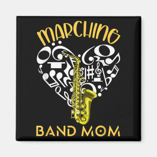Marching-Band-Mama Herz Liebe Musiknoten Saxophon Magnet