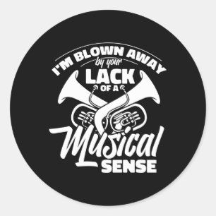 Marching Band Musician Tubist Tuba Runder Aufkleber