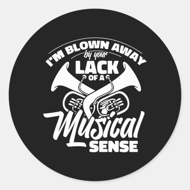 Marching Band Musician Tubist Tuba Runder Aufkleber (Vorderseite)