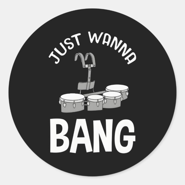 Marching Band Quad Tenor Drum für Trommler Runder Aufkleber (Vorderseite)